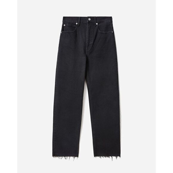 Everlane The Way High Jeans Organic Cotton Black Raw Hem Size 31 Long NWT - Picture 8 of 12